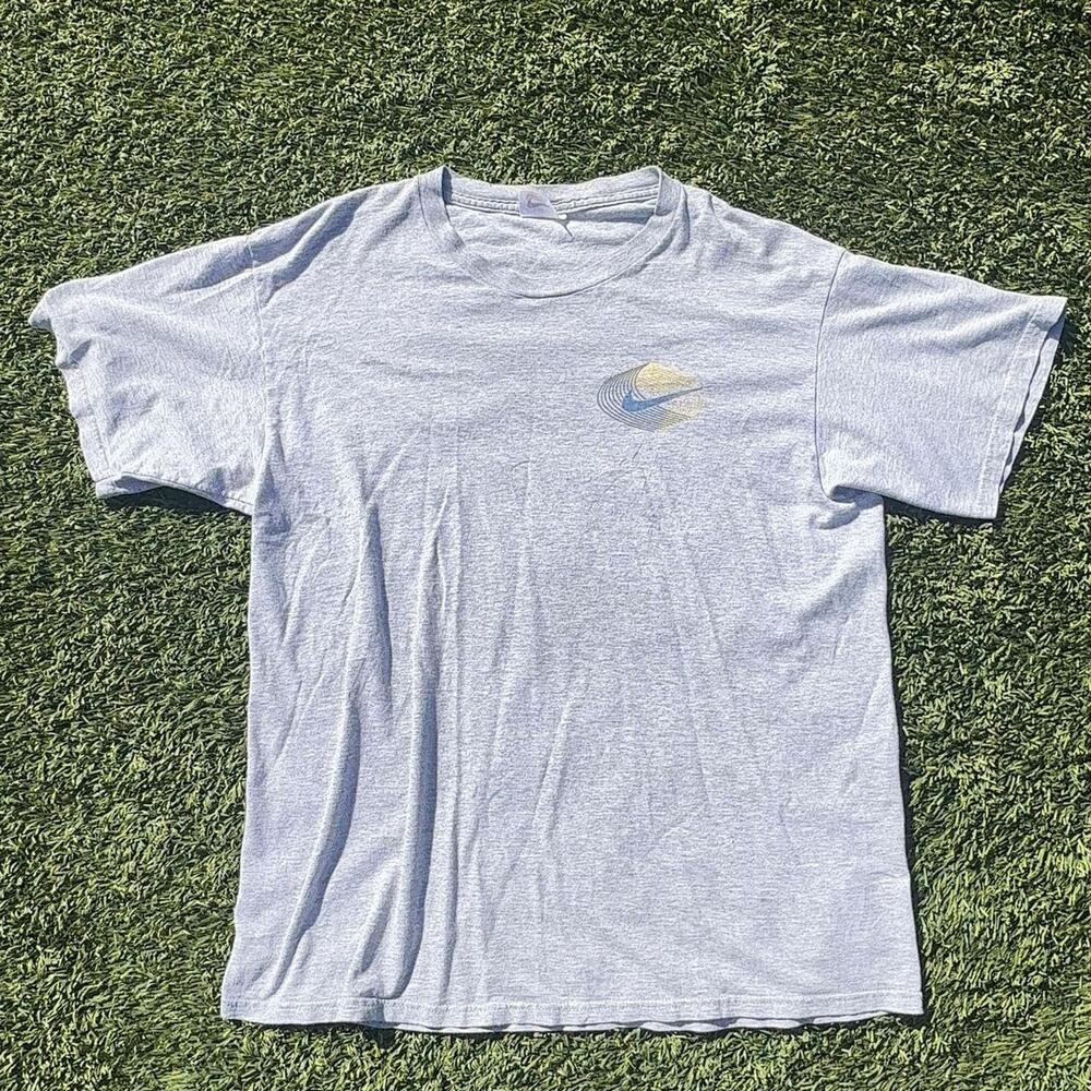 Vintage 90s Nike Swoosh Graphic Tee Grey Size M